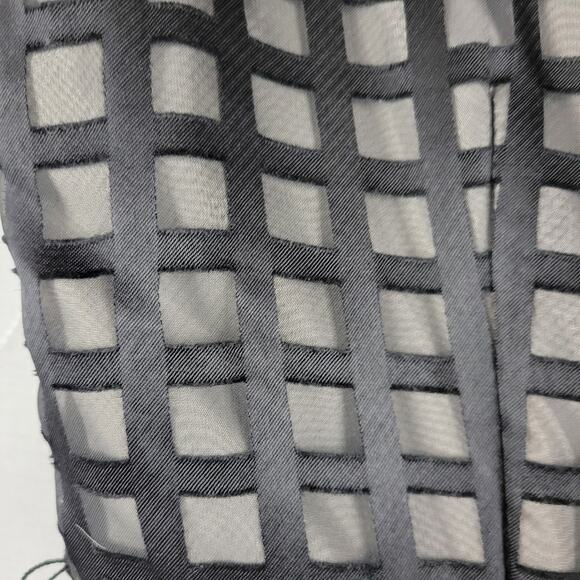 Calvin Klein Womens Dress 12 Black Checkered Sheer Sheath Sleeveless Pleated - Picture 4 of 12